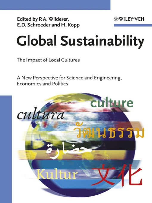 Title details for Global Sustainability by Peter A. Wilderer - Available